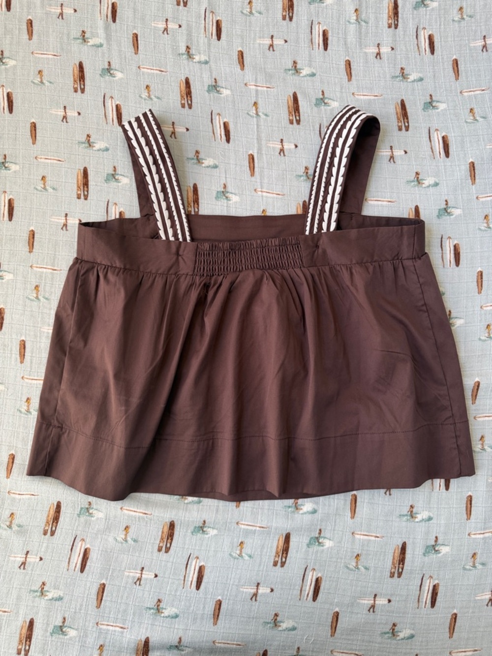 Caroline Constas Brown Two-Piece Set with Cream Embroidered Trim - Picture 3 of 14